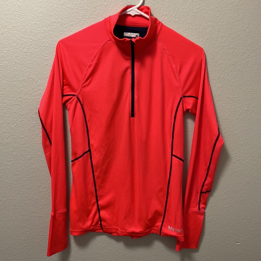 Marmot Color Blocked Mock Neck Base Layer Pullover Sz S/P